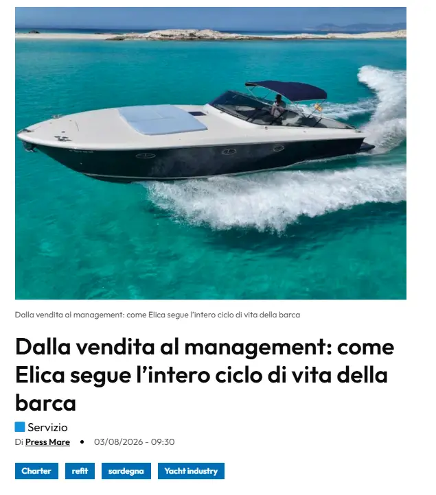 Dalla vendita al management: come Elica segue l’intero ciclo di vita della barca intervista con PressMare - dettaglio